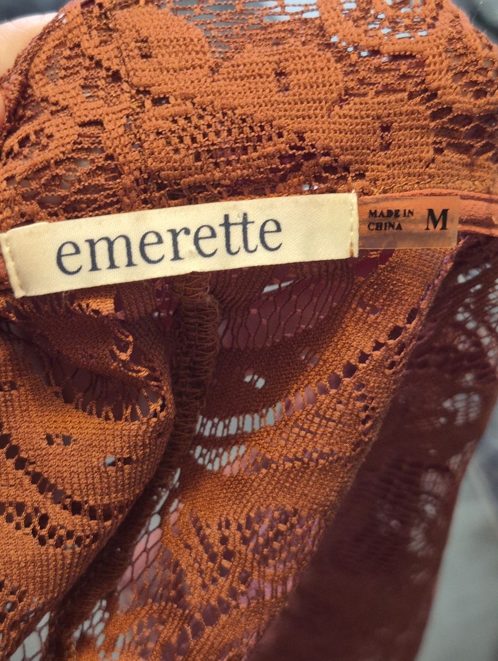 Emerette Boho Rust Orange Fringe Kimono Medium Festival Hippie - Picture 5 of 5